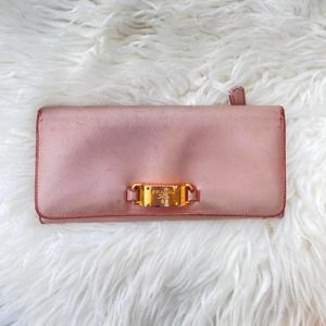 Baby Pink Authentic Metallic Prada Saffiano Wallet